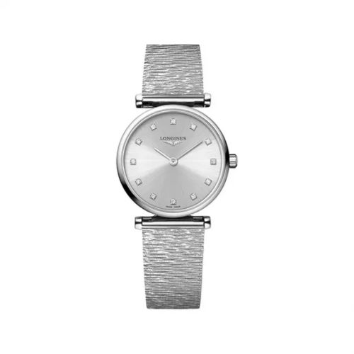 Longines La Grande Classique Quartz 24 Stainless Steel / Grey - Diamond / Bracelet L4.209.4.74.6