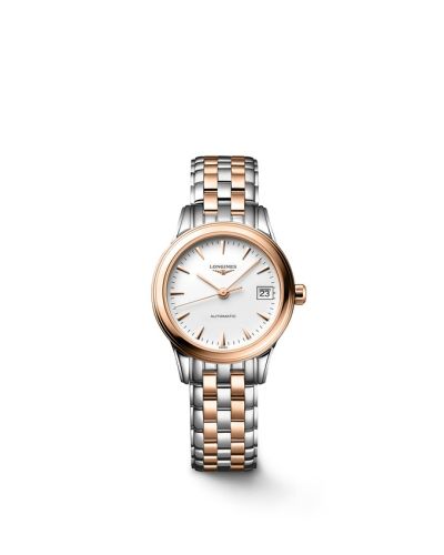 Longines Flagship 26 Automatic Stainless Steel - Red Gold / White / Bracelet L4.274.3.92.7