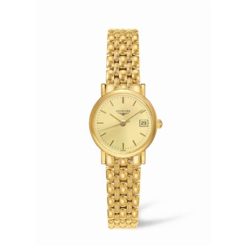 Longines Presence 23.5 Quartz Yellow Gold / Champagne / Bracelet L4.277.6.32.6