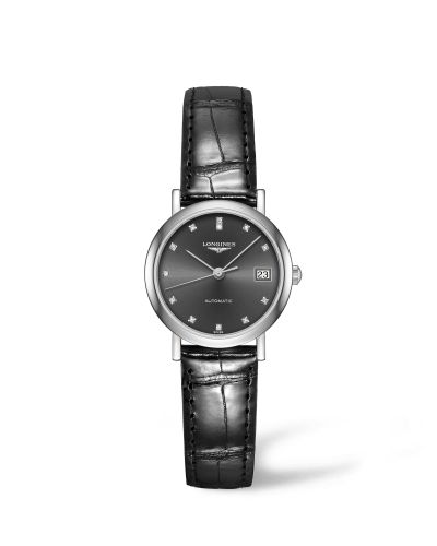 Longines Elegant Collection 25.5 Automatic Stainless Steel / Grey / Strap L4.309.4.78.2