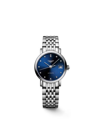 Longines Elegant Collection 25.5 Automatic Stainless Steel / Blue - Diamond / Bracelet L4.309.4.97.6