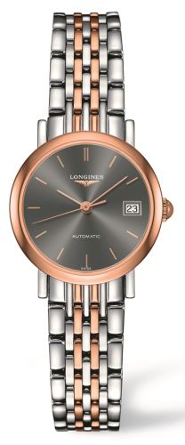Longines Elegant Collection 25.5 Automatic Stainless Steel / Red Gold / Grey L4.309.5.72.7