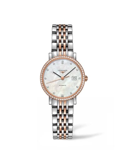 Longines Elegant Collection Automatic 29 Stainless Steel / Pink Gold / Diamond / MOP L4.310.5.88.7