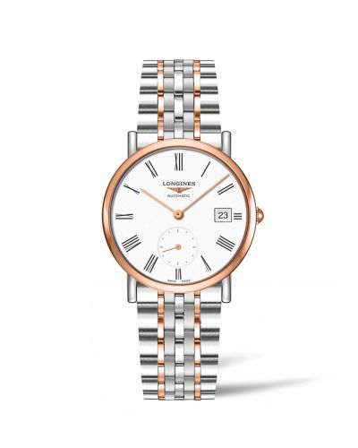 Longines Elegant Collection Small Second 34.5 Stainless Steel - Pink Gold / White - Roman / Bracelet L4.312.5.11.7