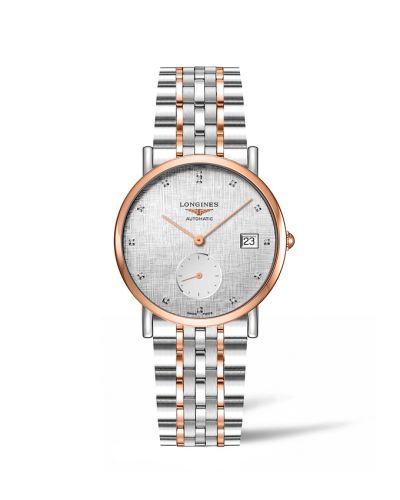 Longines Elegant Collection Small Second 34.5 Stainless Steel - Pink Gold / Silver - Linen / Bracelet L4.312.5.77.7
