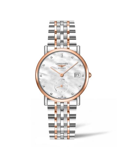 Longines Elegant Collection Small Second 34.5 Stainless Steel - Pink Gold / MOP / Bracelet L4.312.5.87.7