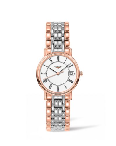 Longines Presence Quartz 30mm PVD Red / White - Roman / Bracelet L4.320.1.11.7