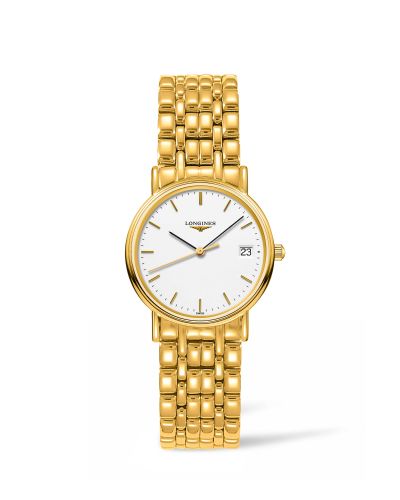 Longines Presence Quartz 30mm PVD Gold / White / Bracelet L4.320.2.12.8