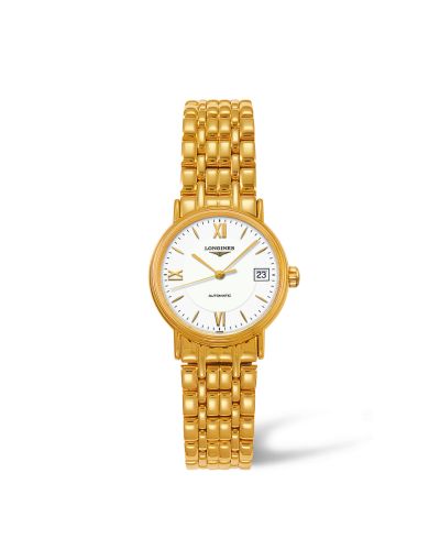 Longines Presence 25.5 Automatic PVD Gold / White / Mixed / Bracelet L4.321.2.15.8