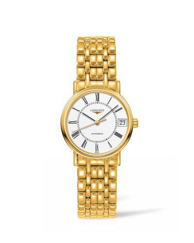 Longines Presence Automatic 30 PVD Gold / White - Roman / Bracelet L4.322.2.11.8