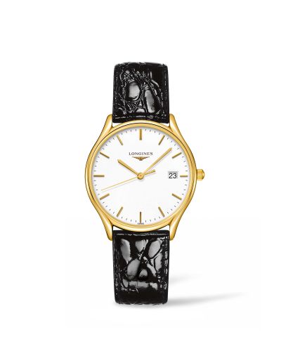 Longines Lyre Quartz 32 Yellow Gold PVD / White / Strap L4.359.2.12.2