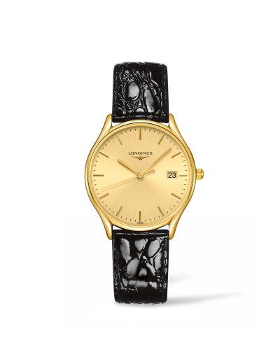 Longines Lyre Quartz 32 Yellow Gold PVD / Champagne / Strap L4.359.2.32.2