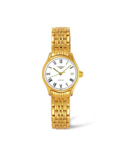 Longines Lyre 25 Automatic PVD Gold / White - Roman / Bracelet L4.360.2.11.8