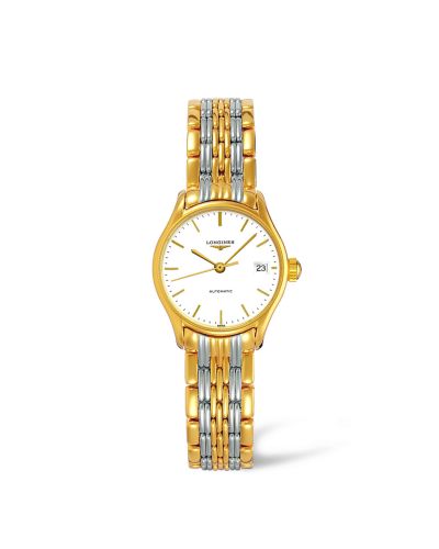 Longines Lyre 25 Automatic PVD Gold / White / Bracelet L4.360.2.12.7