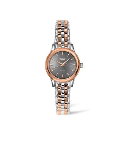 Longines Flagship 30 Stainless Steel - Pink Gold / Grey / Bracelet L4.374.3.78.7