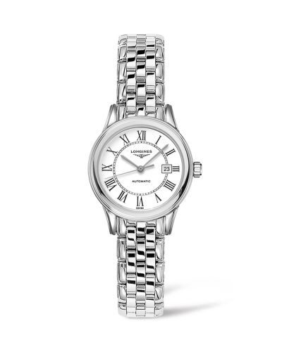 Longines Flagship 30 Stainless Steel / White - Roman / Bracelet L4.374.4.21.6