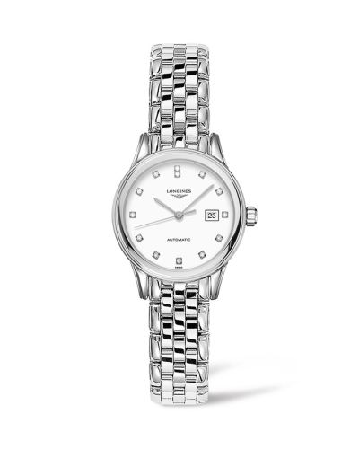 Longines Flagship 30 Stainless Steel / White - Diamond / Bracelet L4.374.4.27.6