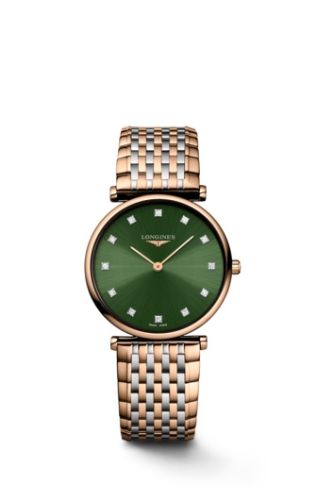 Longines La Grande Classique Quartz 29 Stainless Steel / Red Gold PVD / Green - Diamond L4.512.1.08.7