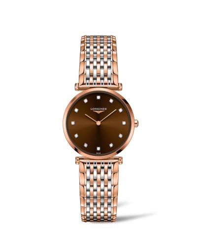 Longines La Grande Classique Quartz 29 Stainless Steel / Red Gold PVD / Brown L4.512.1.67.7