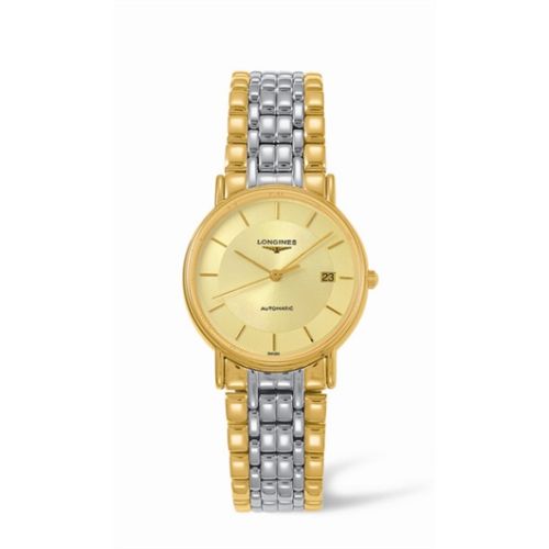 Longines Presence 34.5 Automatic Yellow Stick Yellow Bracelet Two Tone L4.721.2.42.7