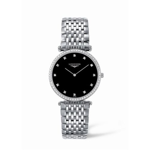 Longines La Grande Classique 33 Quartz Diamond Bezel Black Diamond L4.741.0.58.6