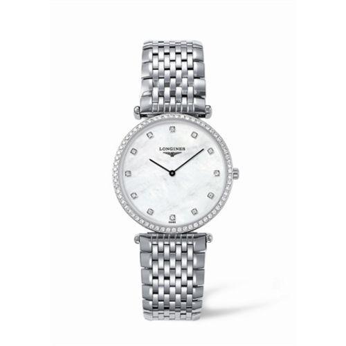 Longines La Grande Classique 33 Quartz Diamond Bezel MOP L4.741.0.80.6