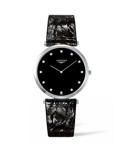 Longines La Grandes Classique Quartz 36 Stainless Steel / Black-Diamond / Strap L4.755.4.58.2