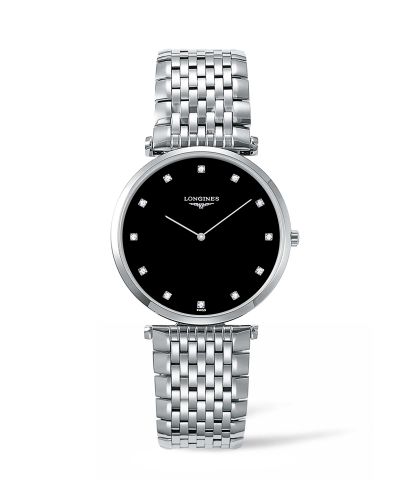 Longines La Grandes Classique Quartz 36 Stainless Steel / Black-Diamond / Bracelet L4.755.4.58.6