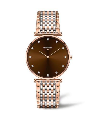Longines La Grande Classique Quartz 37 Stainless Steel / Red Gold PVD / Brown L4.766.1.67.7