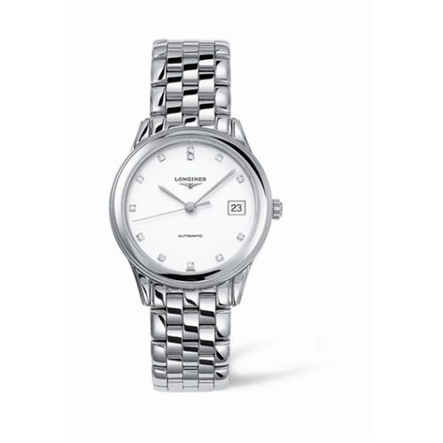 Longines Flagship 35.6 Automatic Stainless Steel White Diamond L4.774.4.27.6