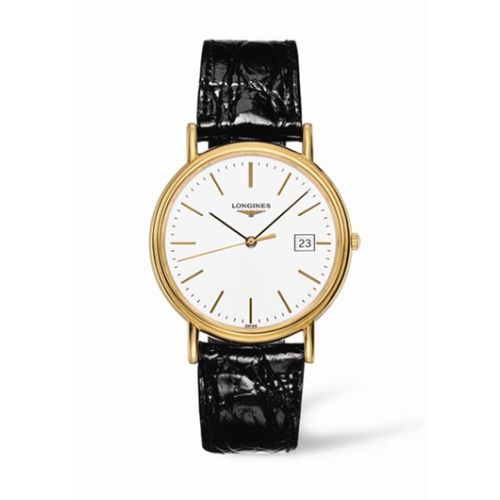 Longines Presence 38.5 Quartz PVD Gold / White L4.790.2.12.2