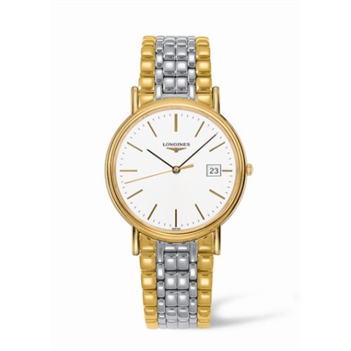 Longines Presence 38.5 Quartz PVD Gold / White / Bracelet L4.790.2.12.7