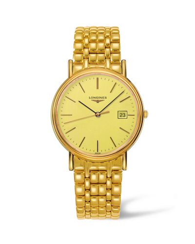Longines Presence 38.5 Quartz PVD Gold / Champagne / Bracelet L4.790.2.32.8