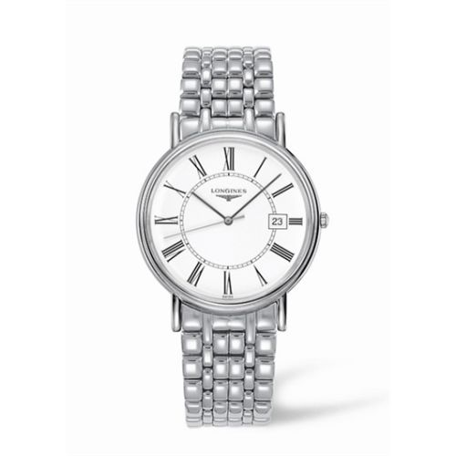 Longines Presence 38.5 Quartz Stainless Steel / White - Roman / Bracelet L4.790.4.11.6