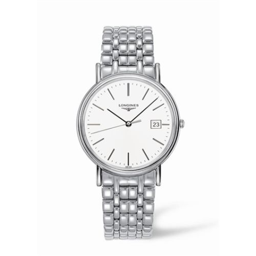 Longines Presence 38.5 Quartz Stainless Steel / White / Bracelet L4.790.4.12.6