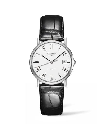 Longines Elegant Collection 34.5 Automatic Stainless Steel / White / Strap L4.809.4.11.2