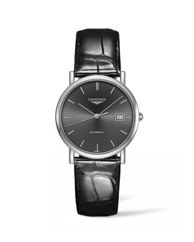 Longines Elegant Collection 34.5 Automatic Stainless Steel / Grey / Strap L4.809.4.72.2