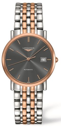 Longines Elegant Collection 34.5 Automatic Stainless Steel / Red Gold / Grey L4.809.5.72.7