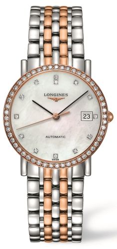 Longines Elegant Collection 34.5 Automatic Stainless Steel / Red Gold / Diamond / MOP L4.809.5.88.7