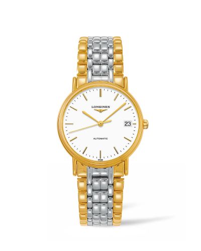 Longines Presence Automatic 34.5mm Stainless Steel / PVD Gold / White / Bracelet L4.821.2.12.7