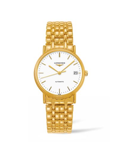 Longines Presence Automatic 34.5mm Stainless Steel / PVD Gold / White / Bracelet L4.821.2.12.8
