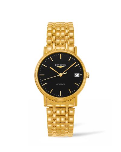 Longines Presence Automatic 34.5mm Stainless Steel / PVD Gold / Black / Bracelet L4.821.2.52.8