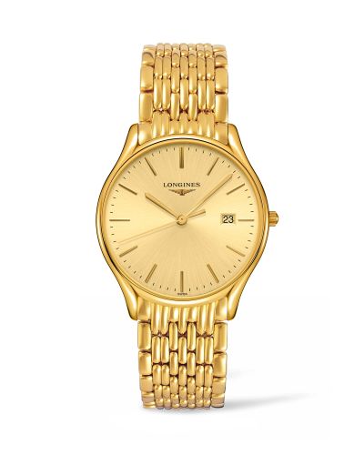 Longines Lyre Quartz 38.5mm PVD Gold / Champagne / Bracelet L4.859.2.32.8