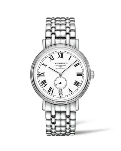 Longines Presence 40 Small Seconds Stainless Steel / White - Roman / Bracelet L4.905.4.11.6