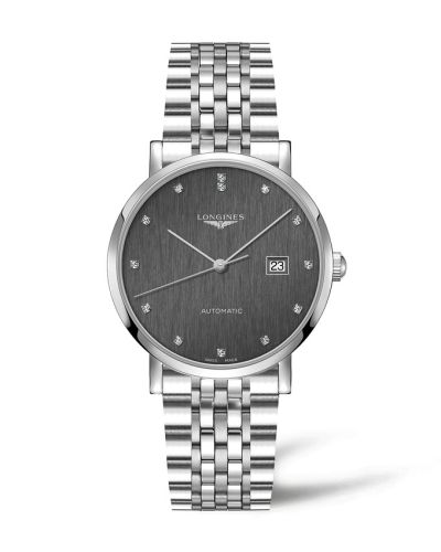 Longines Elegant Collection Automatic 41 Stainless Steel / Anthracite - Diamond / Bracelet L4.911.4.78.6