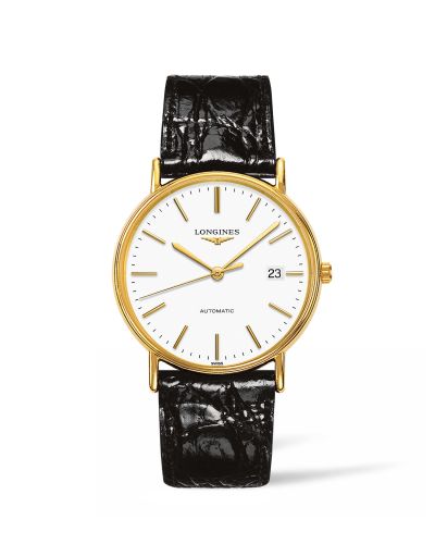 Longines Presence 38.5 Automatic PVD Gold / White / Strap L4.921.2.12.2