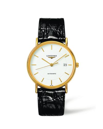 Longines Presence 38.5 Automatic PVD Gold / White / Strap L4.921.2.18.2