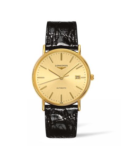 Longines Presence 38.5 Automatic PVD Gold / Champagne / Strap L4.921.2.32.2