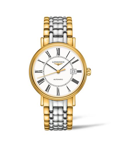 Longines Presence 40 Automatic PVD Gold / White - Roman / Bracelet L4.922.2.11.7