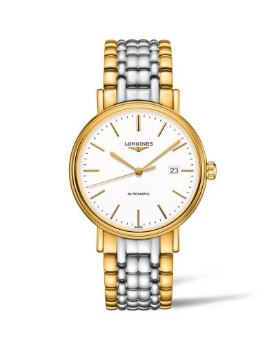 Longines Presence 40 Automatic PVD Gold / White / Bracelet L4.922.2.12.7